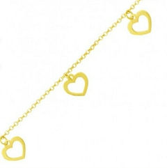 Colar chocker corações ouro 18k - comprar online