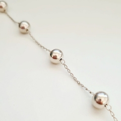 Pulseira bolas 8mm prata 925 - comprar online