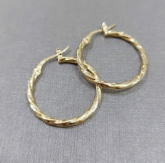 Argola Ouro 18k aro torcido