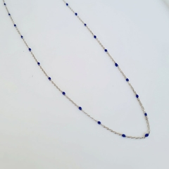 Chocker Fininho Pedras Naturais Prata 925 - comprar online