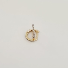 Mini Argola Cravejada Ouro 18k