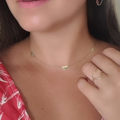 Chocker corações chapinha Ouro 18K - Zanella Joias