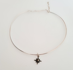 Chocker Estrela Prata e Marcassita.