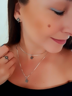 Chocker Estrela Prata e Marcassita. - comprar online