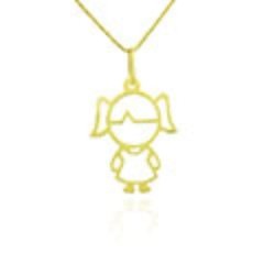 Pingente Menina Vazado Ouro 18k