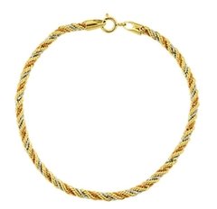 Pulseira de Ouro 18k Tricolor 19cm