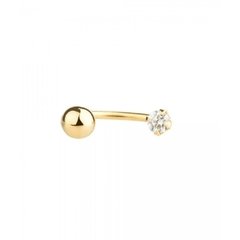 Piercing Orelha Ouro 18k Bolinha e pedra zirconia - comprar online