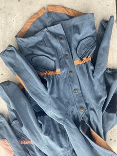 PARKA GABARDINA - azul + canela!