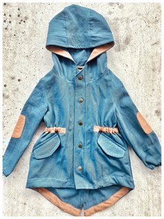 PARKA GABARDINA - azul + canela!