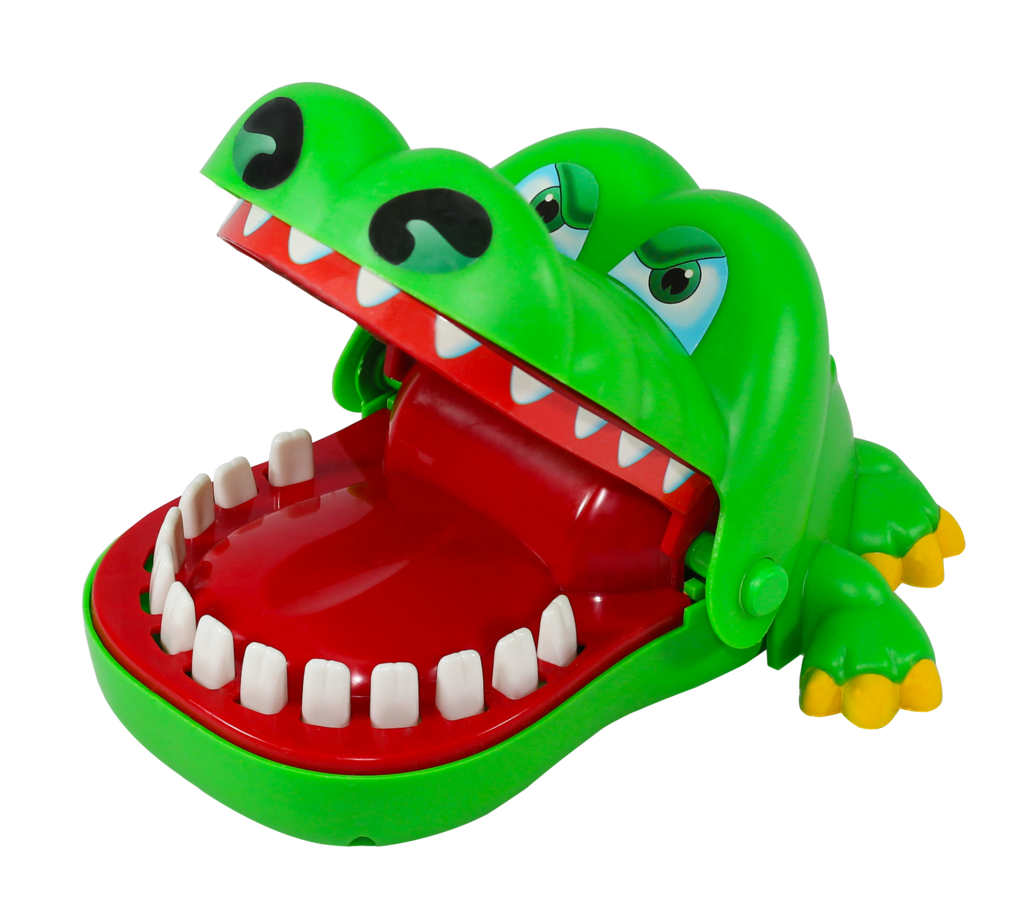 Jogo Crocodilo Morde Dedo Bocão e Olhão Dente Brinquedo Infantil Dentista