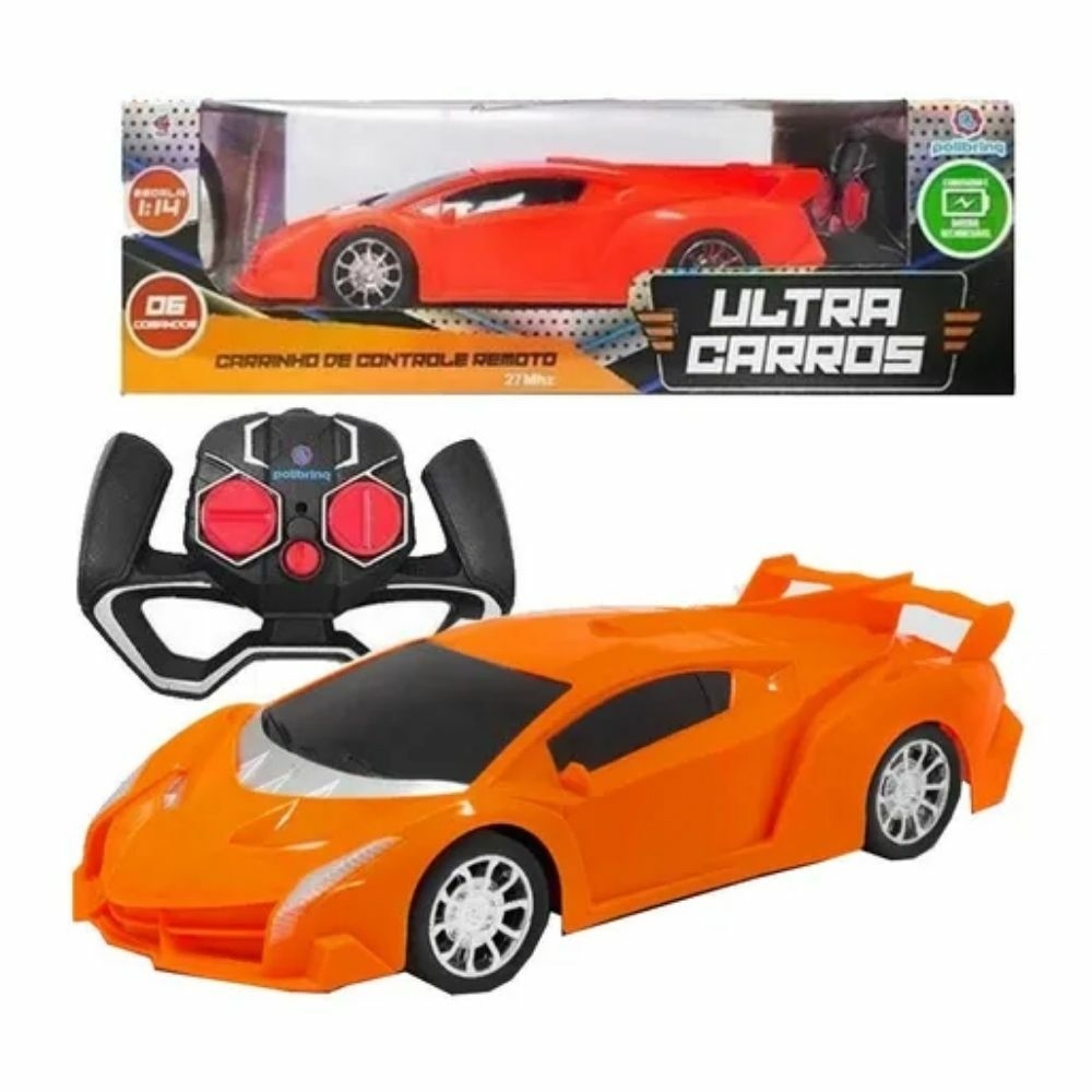 Carrinho Controle Remoto Brinquedo Criança Ultra Carros - Polibrinq