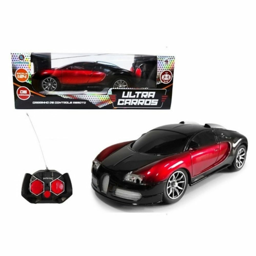 Carro de controle remoto com coleção sensível UV, escala 1:24, rosa e  vermelho brinquedo elétrico