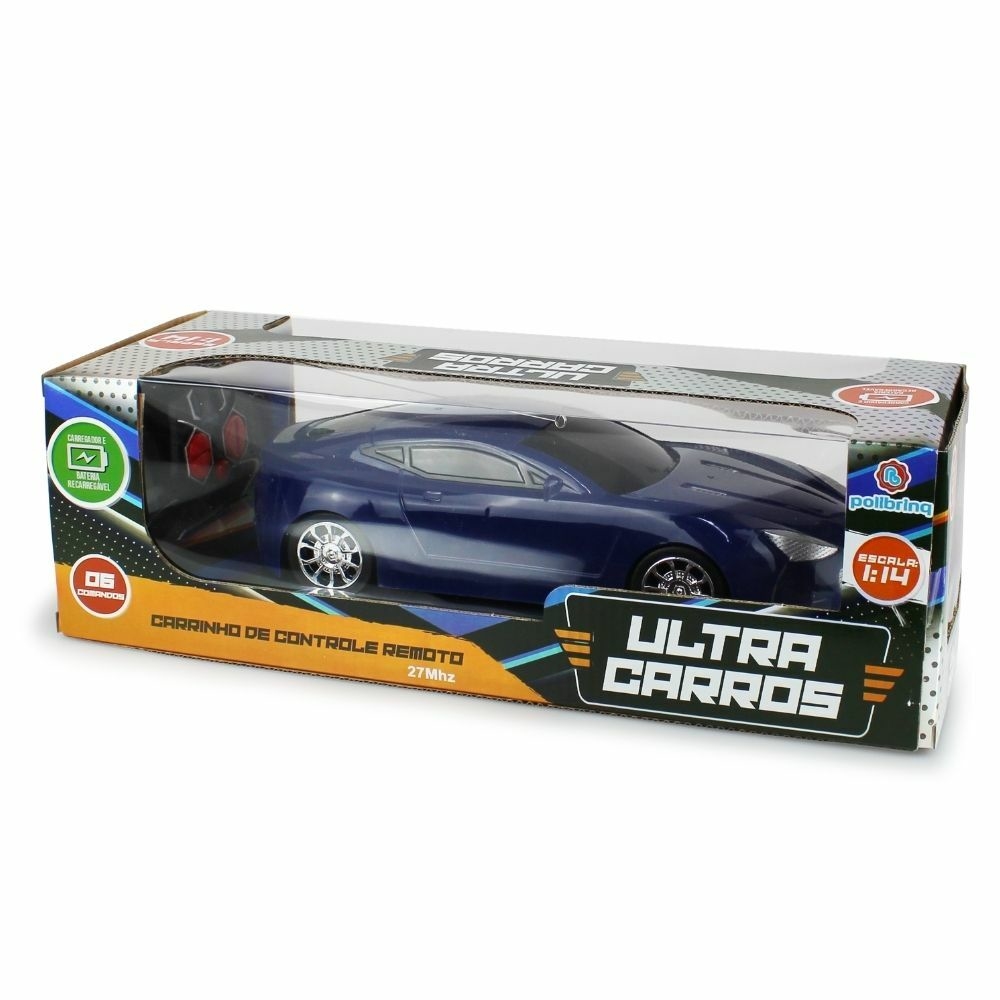 Carrinho de Controle Remoto - Ultra Carros - Azul - 6 Funções