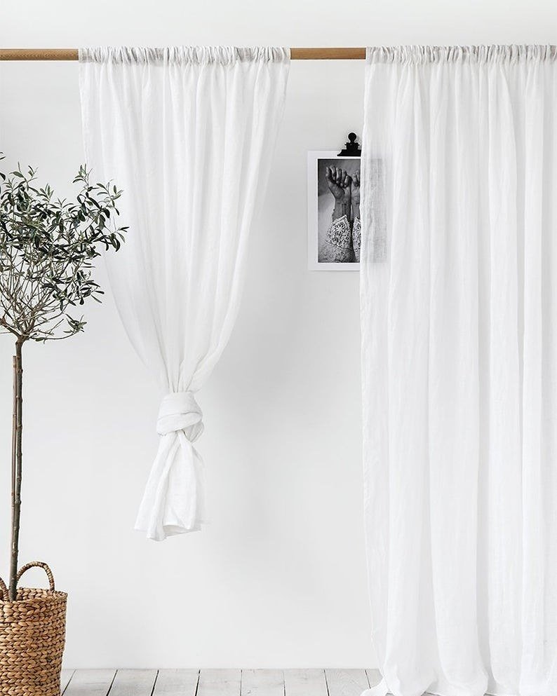  SAZDFY Cortina de gasa blanca, cortina de tul para