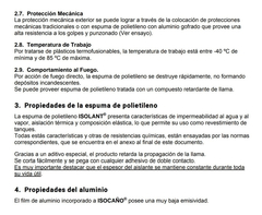 Isolant Aislantes Termicos En Tanques Y Caños Industrias (rollo doble alumionio espesor 15 mm) - comprar online