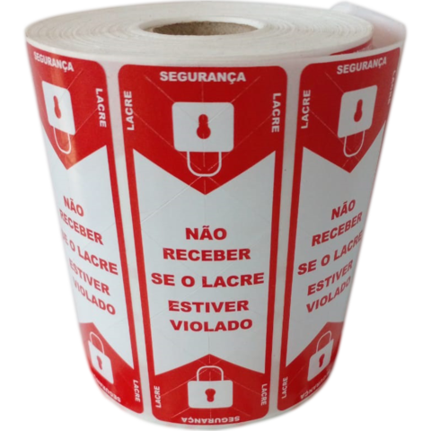 Etiqueta Lacre para Delivery 100mm X 35mm, 1000 etiquetas