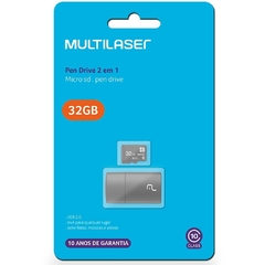 Leitor USB com Cartão de memória micro SD 32gb Classe 10 MC163 Multilaser