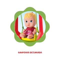 Boneca Menina Little Dolls Playground Balanço Divertido - Divertoys