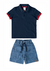 Conjunto Infantil Camisa Gola Polo E Jeans Malwee - Azul