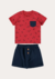 Conjunto Infantil Menino Em Moletinho Malwee - Vermelho - comprar online