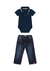 Conjunto De Body Polo E Calça Jeans Carinhoso - Azul - comprar online