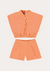 Conjunto Infantil Menina Camisa Em Tricoline Malwee - Laranja