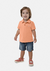 Conjunto Infantil Masculino Camisa Polo E Bermuda Jeans Carinhoso - Laranja