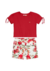 Conjunto Em Malha Texturizada e Shorts Acetinado Carinhoso - Vermelho - comprar online