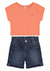 Conjunto Infantil Feminino Carinhoso - Laranja - comprar online