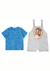 Conjunto Infantil Menino Jardineira Looney Tunes Em Moletinho Malwee - Cinza