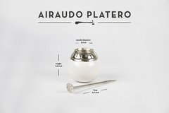 Mate cerámica cincelado alpaca - Airaudo Platero