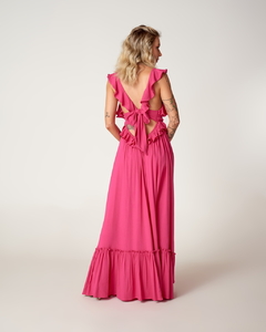Vestido Longo Cris Babado pink - comprar online