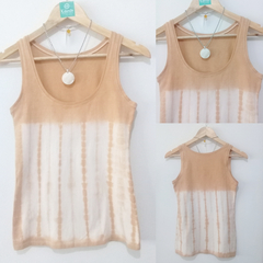 Set Musculosa Ayumi, teñida con tintes naturales + Collar Full moon - Ambar by Honoka - comprar online