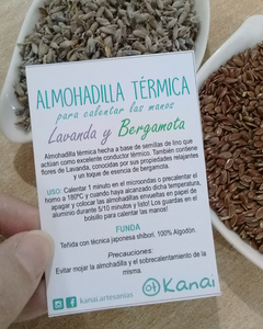 Almohaditas Térmicas para calentar manos con semillas de lino, Lavanda y Bergamota no - comprar online