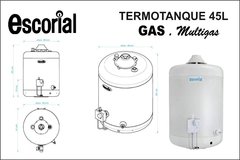 TERMOTANQUE GAS 45L . ESCORIAL - comprar online