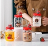 TAZA CON TAPA VIDRIO RED BEAR