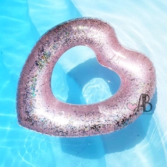 RING INFLABLE CORAZON GLITTER 65CM