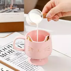 TAZA GATITO GOLD CUTE CON PIE en internet