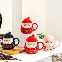 TAZA CON TAPA PAPA NOEL