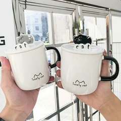 TAZA CON TAPA SOPORTE CELU GATITO - comprar online