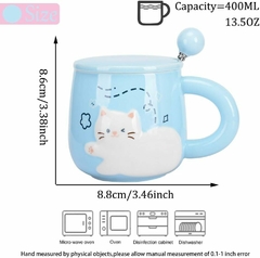 TAZA CON TAPA GATITO BALL PASTEL en internet