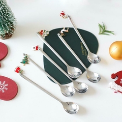 CUCHARITA XMAS DIJE PLATEADO X6