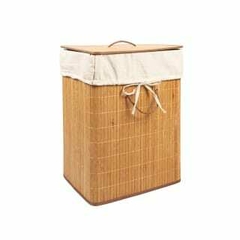 Cesto de bamboo forrado rectangular - comprar online