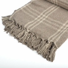 Manta cuadrille beige y natural - comprar online