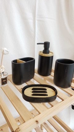 Set de baño 4 piezas negro - comprar online