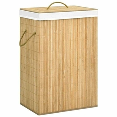 Cesto de bamboo forrado rectangular