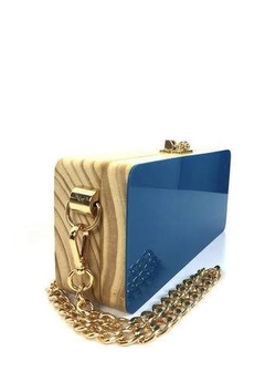 CLUTCH MADEIRA BAGUETE AZUL - comprar online