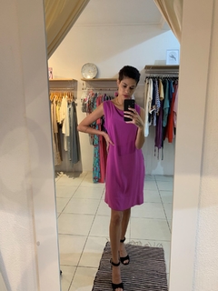 Vestido Nó Magenta Sem Manga