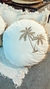 Almohadon circular Palmera doble bordada con flecos