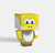Yoshi amarelo - Caixa Lembrancinha Tema Super Mario World - Papel em Cubos